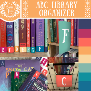 Preview of Library Alphabet Labels And Signs Rich Retro Colors