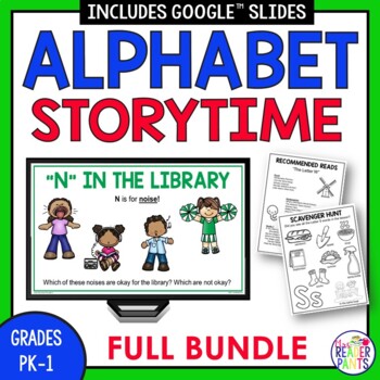 Preview of Alphabet Storytime BUNDLE - Preschool and Kindergarten Library Lessons - A to Z