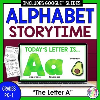 Preview of Library Alphabet Storytime - Letter A - PreK and Kindergarten Library Lessons