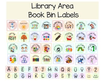 Preview of Library Area Book Bin Labels