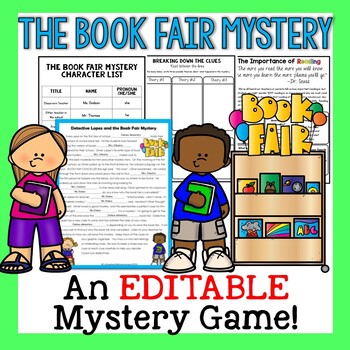 Preview of End of the Year Activities - Book Fair Mystery Game - Team Building - Reading