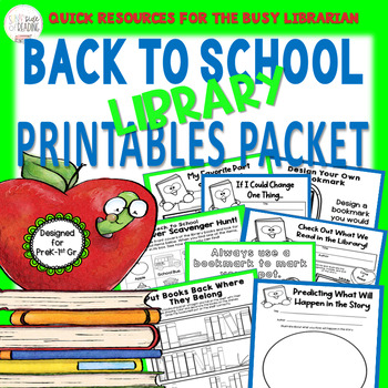 Preview of Library Back to School Printable Packet