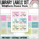 Library Book Bin Labels | Wildflower Dreams Decor | Editable