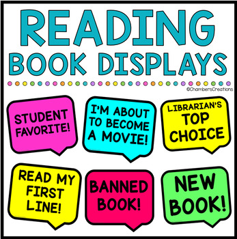Preview of Library Book Display decor and reading promotion signs
