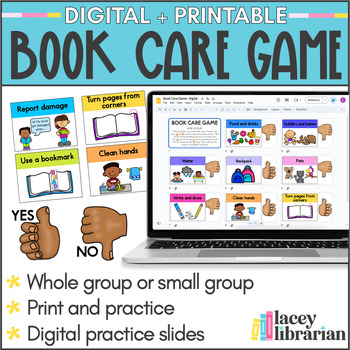 Preview of Library Book Care Game | Book Care Lesson
