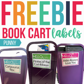 Preview of Library Book Cart Labels| Punny | FREE