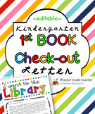 Library Book Check-out Letter for Kindergarten {editable}