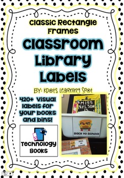 Preview of Library Book  Labels –  420+Classic Rectangle Book and Book Bin Labels