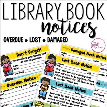 Preview of Library Book Notices for Overdue, Late and Damaged Books