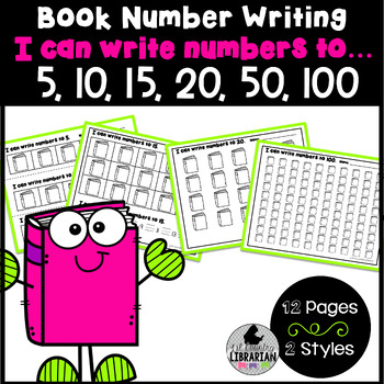 Preview of Library Book Number Writing I Can Write My Numbers to 5, 10, 15, 20, 50, 100