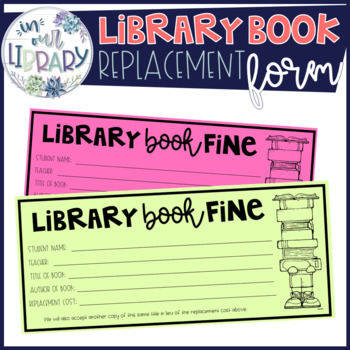 Preview of Library Book Replacement Forms
