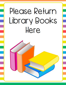 Preview of Library Book Return Signs