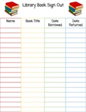 Library Book Sign Out Sheet (Editable)