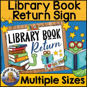 Preview of Library Book Sign to Return Books - Decor Sign to Label Book Return Bin