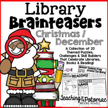 Preview of Library Brainteasers - Christmas and December Library Lessons