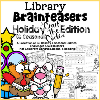 Preview of Library Brainteasers Holiday Edition - No Prep Library Lessons