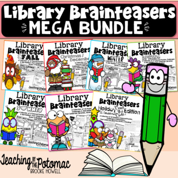 Preview of Library Brainteasers Mega Bundle - Low Prep Library Lessons