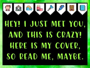 Preview of Library Bulletin Board Kit & Door Décor, HEY! I JUST MET YOU...