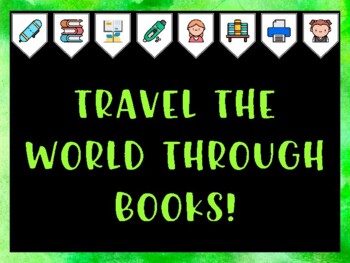 Preview of Library Bulletin Board Kit & Door Décor, TRAVEL THE WORLD THROUGH BOOKS!