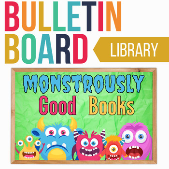 Preview of Fall Library Bulletin Board | Monstrously Good Books | English & Spanish