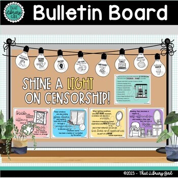 Preview of Bulletin Board Banned Book Week Book Challenges | Shine a Light on Censorship