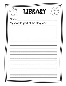 Library Center Worksheet by Busy Little Bees | Teachers Pay Teachers