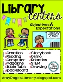 Library Centers Posters with Objectives & Expectations