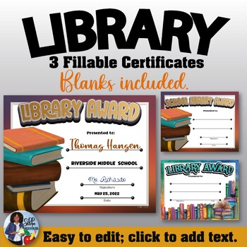 Preview of Library Certificates Set