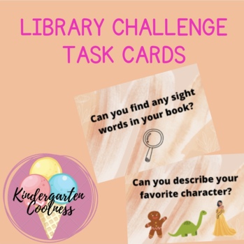 Preview of Library Challenge Cards - reading corner