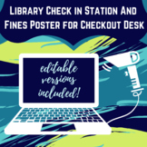 Library Check In Station and Library Fines Posters for Che
