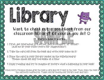 Preview of Library Checkout Poster - Version 2, Editable