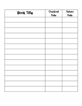 Library Checkout Sheets by Teaching All Dre | TPT