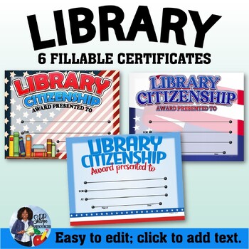 Preview of Library Citizenship Awards – {Fillable}