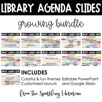 Preview of Library Class Agenda Slides BUNDLE | PowerPoint & Google Slides