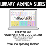 Library Class Agenda Slides | Retro Tech | Google Slides a