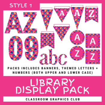 Preview of Library Classroom Display Pack (Style 1)