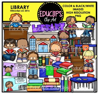 Preview of Library Clip Art Bundle {Educlips Clipart}