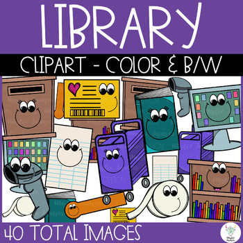 Preview of Librarian Clip Art | Library Clip Art | Commercial Clip Art for Sellers