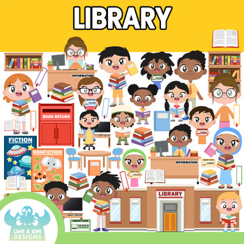 Preview of Library Clipart (Lime and Kiwi Designs)
