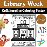 Library Collaborative Coloring Poster | Library Week Activ