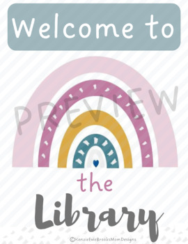 Preview of Library Decor Everyone is Welcome Poster Set 