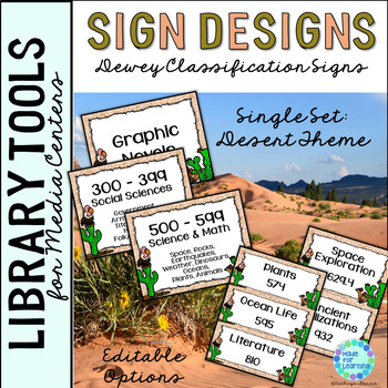 Preview of Library Dewey Decimal Posters and Signs Desert Theme