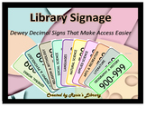 Library Dewey Decimal Signs for Nonfiction