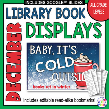 Preview of December Library Display Posters - December Holidays - All Grade Levels