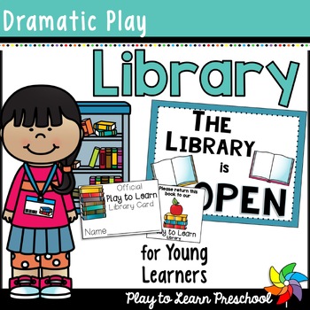 Preview of Library Dramatic Play Pretend Play Printables for Preschool PreK