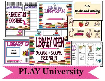 Preview of Library Dramatic Play Lesson & Printable Props