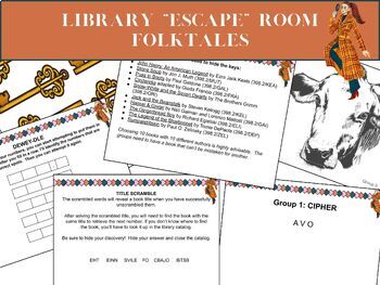 Preview of Library "Escape" Room - Folktales