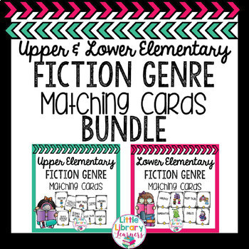 Preview of Library Fiction Genre Matching Cards BUNDLE