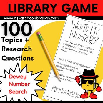 Preview of Library Game - Dewey Decimal System for Kids - with Research Questions