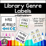 Library Genre Labels *Editable* {BONUS: Book Bin Numbers 1-36!}